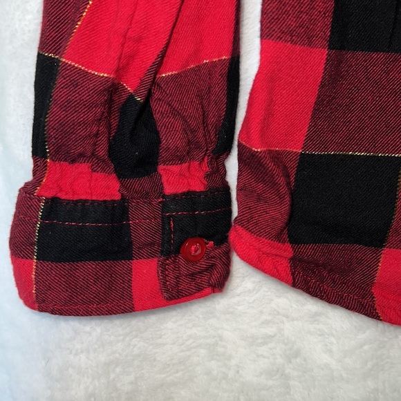 Red and Black Plaid Button Down SZ L - Picture 3 of 3
